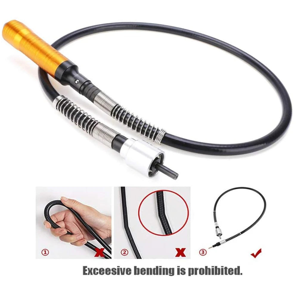 0.3-6.5mm Flex Shaft Extension Chuck Key Flexible Shaft Power Drill Converter Attachment