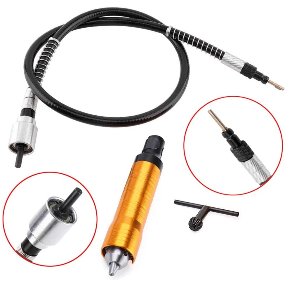 0.3-6.5mm Flex Shaft Extension Chuck Key Flexible Shaft Power Drill Converter Attachment