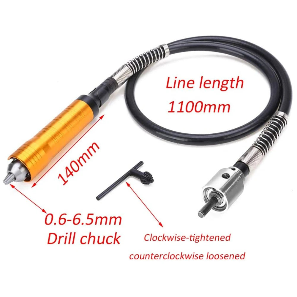 0.3-6.5mm Flex Shaft Extension Chuck Key Flexible Shaft Power Drill Converter Attachment