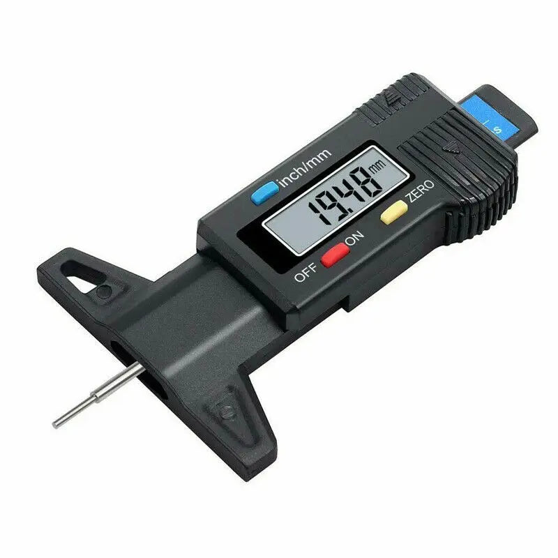 0-25mm Digital Depth Gauge Caliper Tread Depth LCD Screen Display Tread Gauge for Car Tyre Measure Instrument Tool(No Battery)