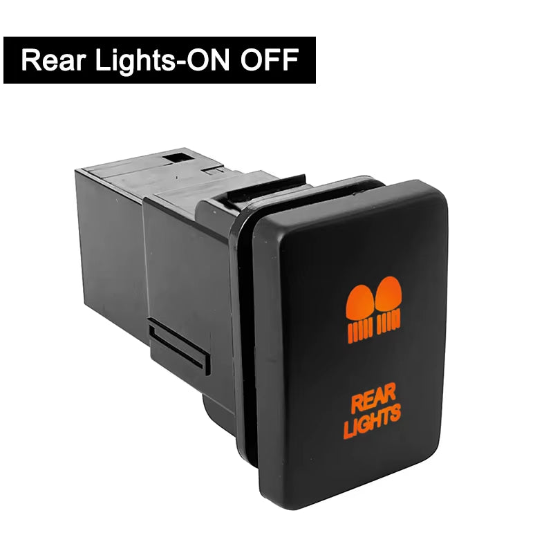 12V Car Push Button Switch with Cable Connector Orange Led Light Bar for Toyota Prado 150 200 Landcruiser Hilux RAV4 Carolla