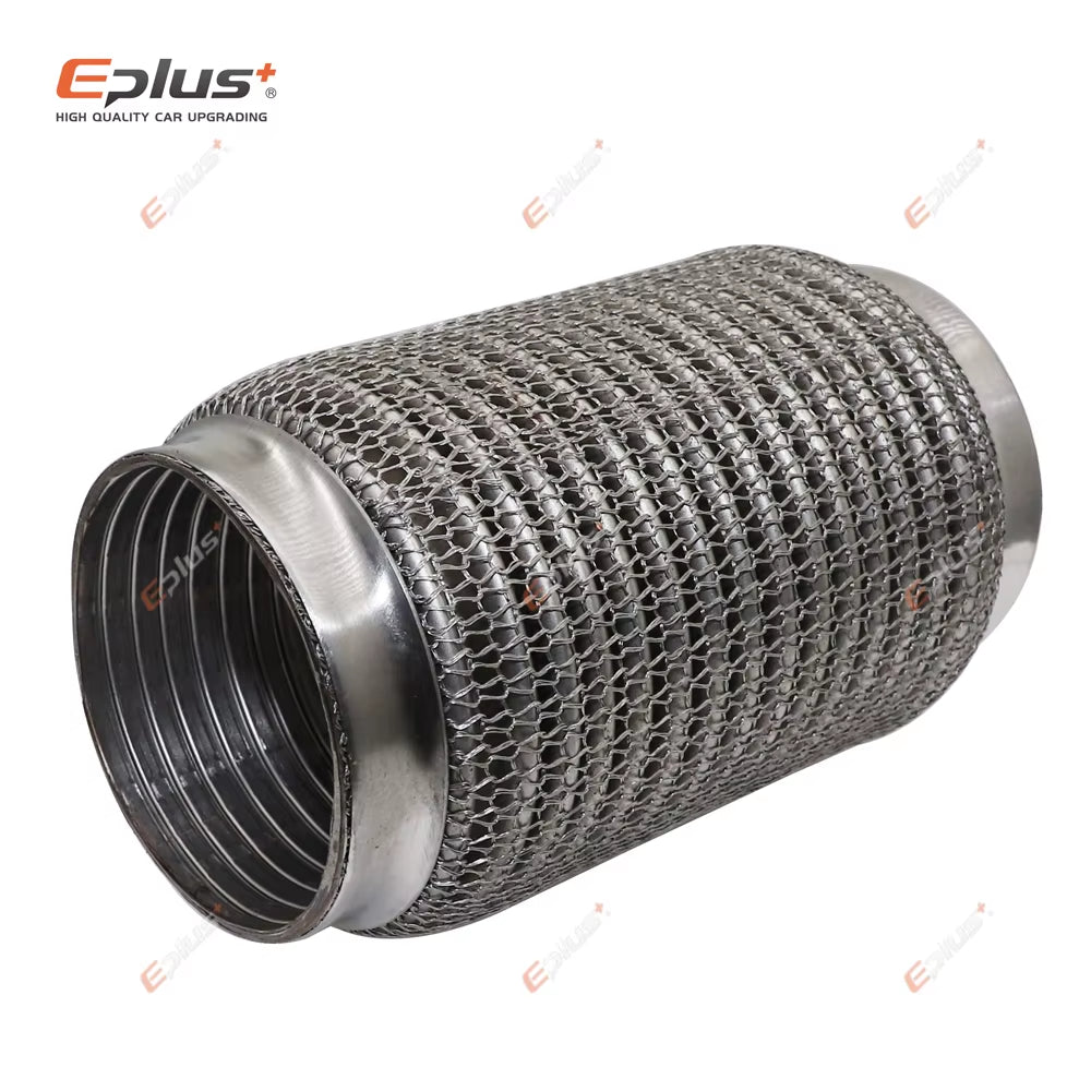 EPLUS Car Exhaust Tube Telescopic Flexible Connection Steel Mesh Bellows Stainless Steel Muffler Pipe Connector Welded Universal