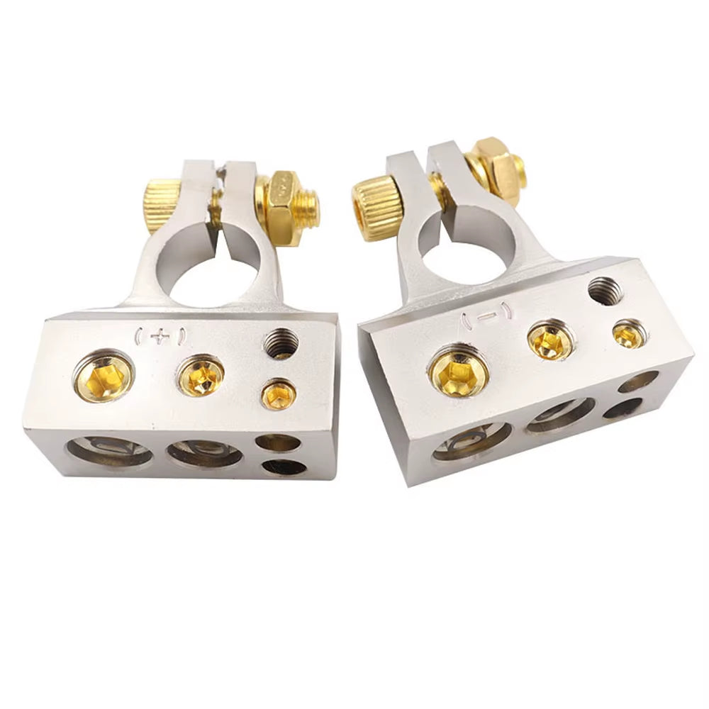 2Pcs 0/2/4/8/10 Gauge Positive Negative Car Battery Terminal Connectors Auto Car Marine Battery Terminal Connectors Shims