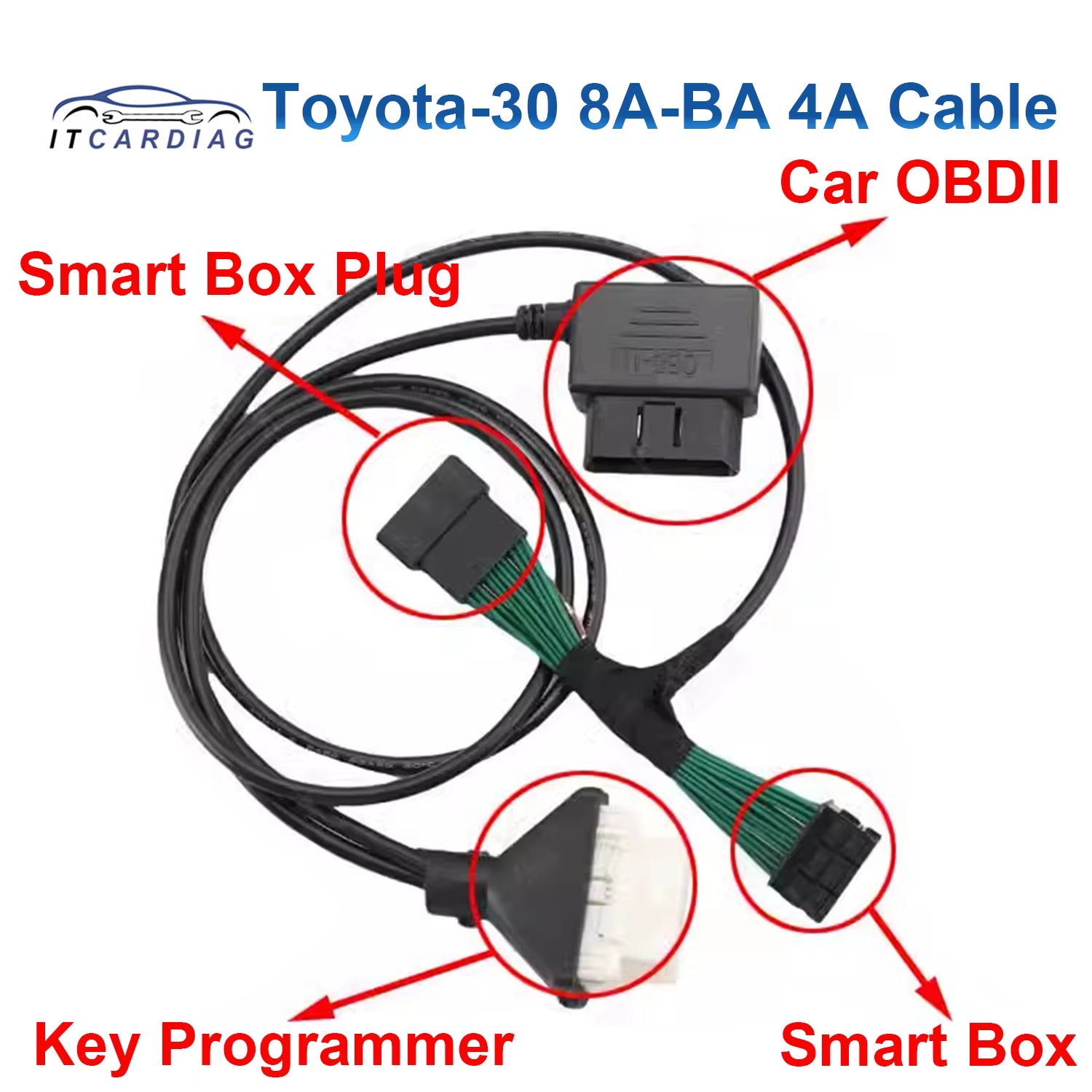 For Toyota-30 Cable for 8A-BA 4A Smart Key Cable for OBDSTAR Autel IM508 IM608 K518 Xhorse Key Tool plus for TMLF19T TMLF19D