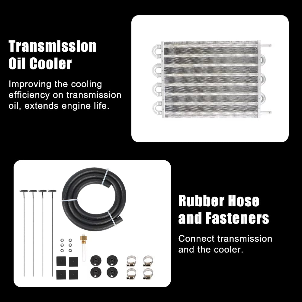 4/6/8 Row Auto-Manual Rear-Differential Cooling System Car Condenser Transmission Radiator with Rubber Tube Engine Oil Cooler