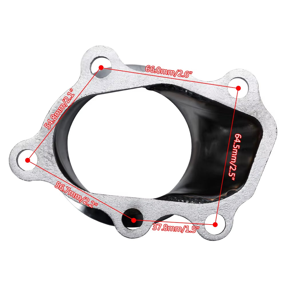 - Stainless Steel Adapter for T25 T28 GT25 GT28 2.5" 63Mm V-Band Clamp Flange Turbo down Pipe Adapter 4833