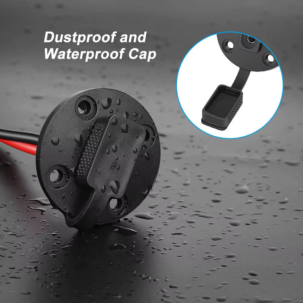 SAE Power Socket Sidewall Port Weatherproof SAE Quick Connect Solar Panel Mount Universal Flush-Mountable Connector 12AWG SAE