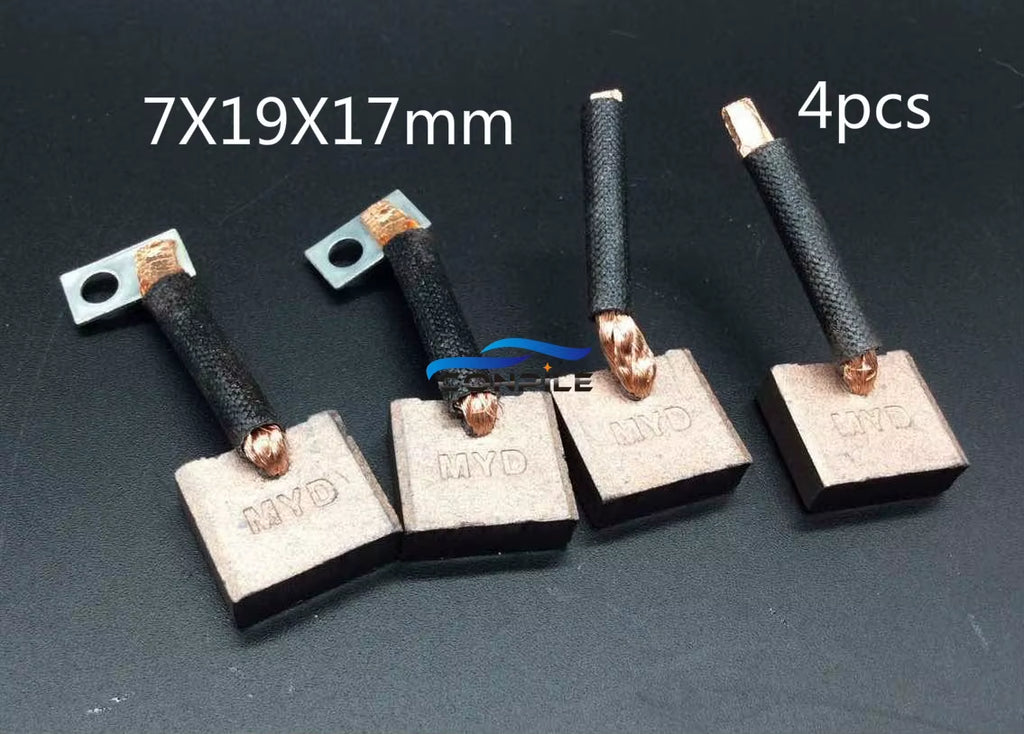 4Pcs 2519 12V Carbon Brush Agricultural Car Starter Motor Carbon Brush 7X19X17Mm