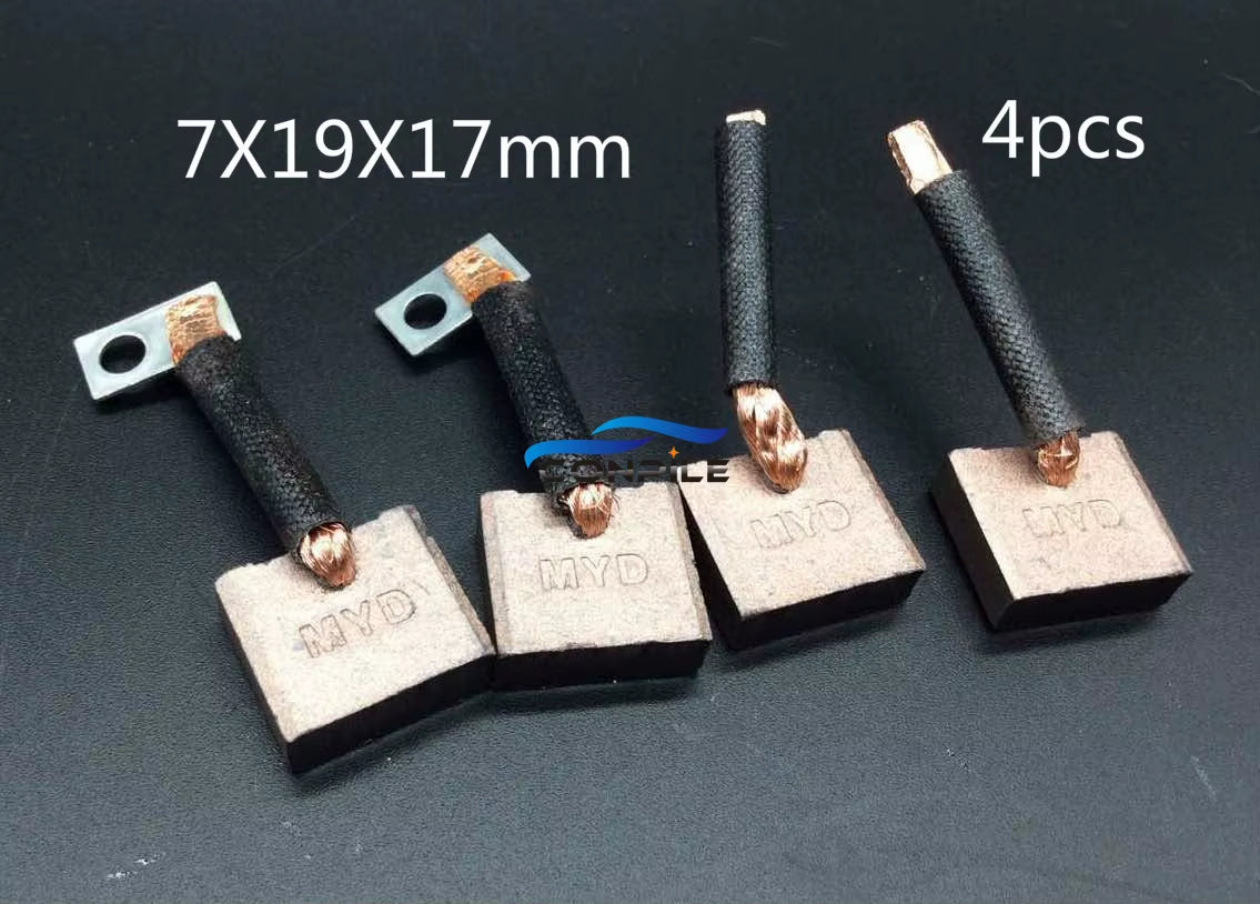 4Pcs 2519 12V Carbon Brush Agricultural Car Starter Motor Carbon Brush 7X19X17Mm