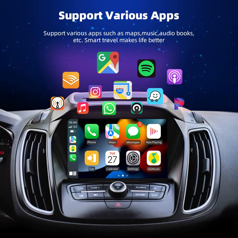 Wired to Wireless Carplay for Toyota Mazda Nissan Camry Suzuki Subaru Citroen Audi Mercedes Kia Ford Opel IOS15 Spotify BT