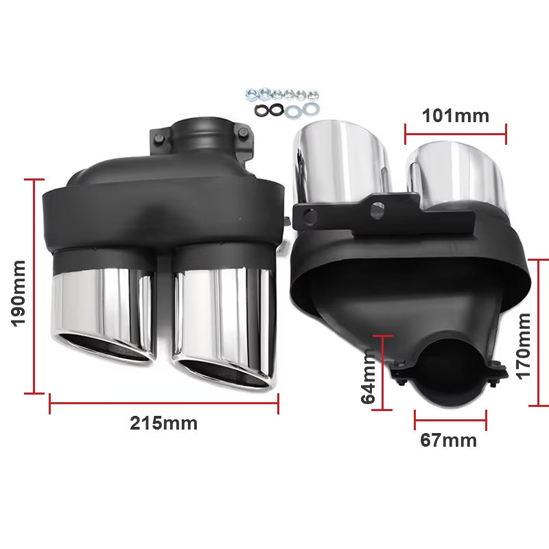 Car Accessories Exhaust Tip for Audi A6 A7 C8 2019 2020 2021 up S6 Look Quad Mufflers Tip Exhaust Pipe Tailpipe Nozzle Tuning