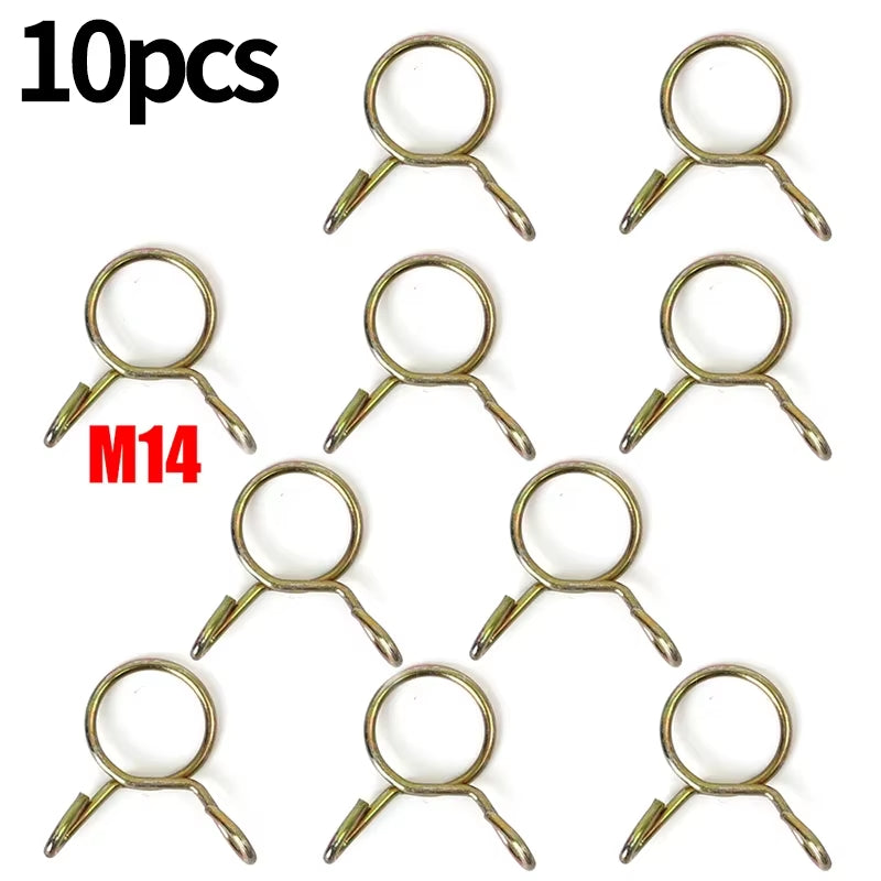 100/10PCS Car Petrol Hose Spring Clamps 5~14Mm Iron Pipe Clips Auto Fuel Line Petrol Pipe Fuel Hose Clamp for Motorcycle Boats