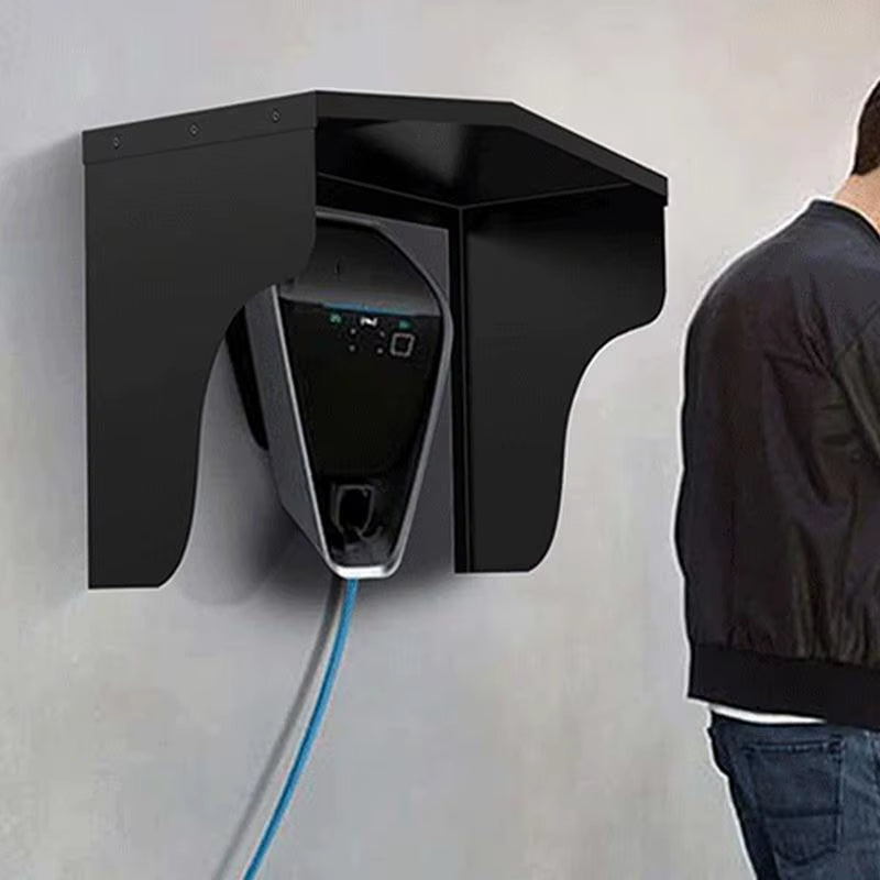 Aluminum Charging Station Protective Roof Rain Cover for Car Charging Port Electrical Outlet Cover Wall Mount Cover Kit