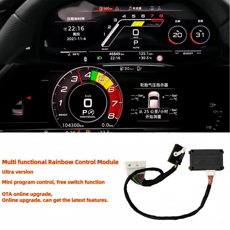 For Audi A6 S6 A7 S7 RS6 RS7 C8 2024 A4 A5 S4 S5 RS Q5 Q7 Q8 Virtual Cockpit Multifunctional Sports Layout Rainbow Module ULTRA