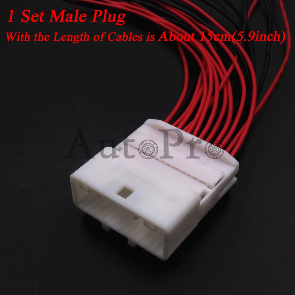 1 Set 24 Hole Auto Accessories 1473413-1 1318917-1 1376103-1 AC Assembly Rearview Mirror Electric Wire Socket Car Unseaed Plug