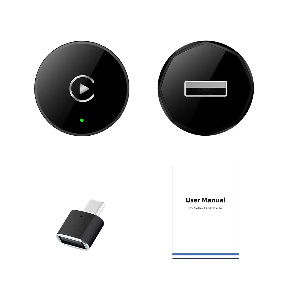 2In1 Wireless Carplay Dongle Wireless Android Auto Adapter AI Smart Box Car Intelligent Systems for Car with Wired Carplay