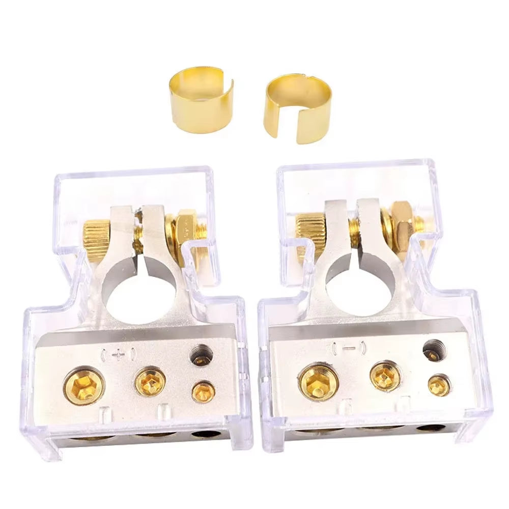 2Pcs 0/2/4/8/10 Gauge Positive Negative Car Battery Terminal Connectors Auto Car Marine Battery Terminal Connectors Shims