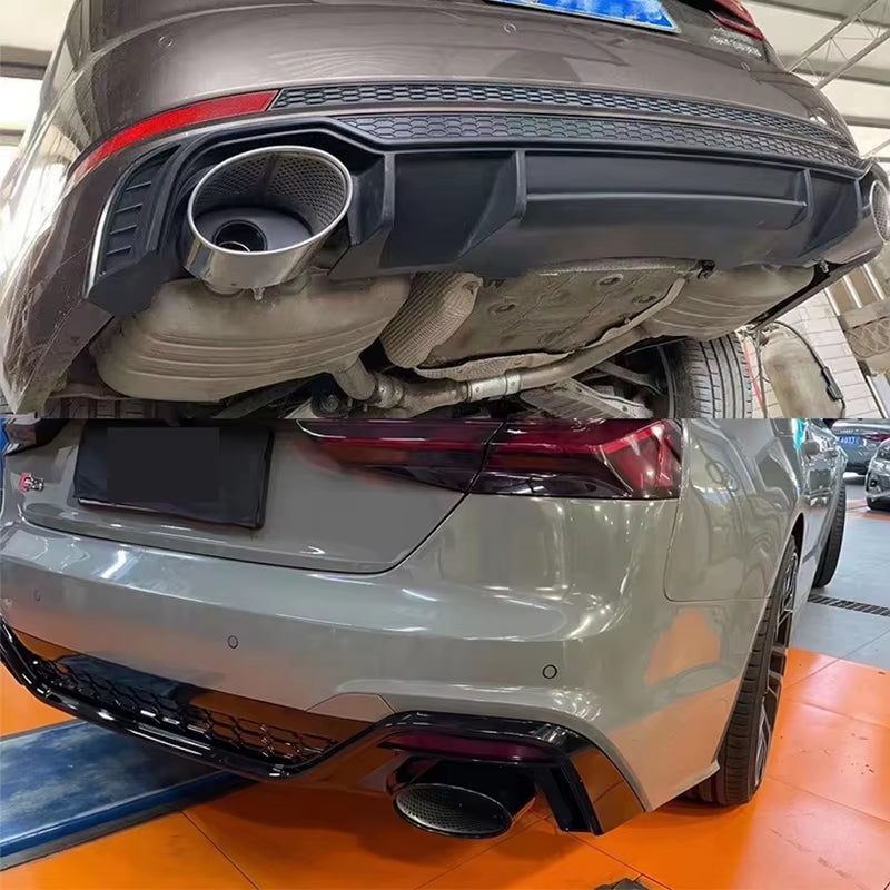 Car Accessories for Audi A4 A5 A6 A7 Upgrade RS4 RS6 RS5 RS7 Oval Exhaust Muffler Tailpipe Exhaust System