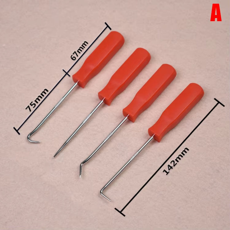 4Pcs/Set Hot Sale Hook Set Removing Car Oil Seal O-Ring Seal Auto Disassembly Accessories Long Pick and Hook Car Repair Tool