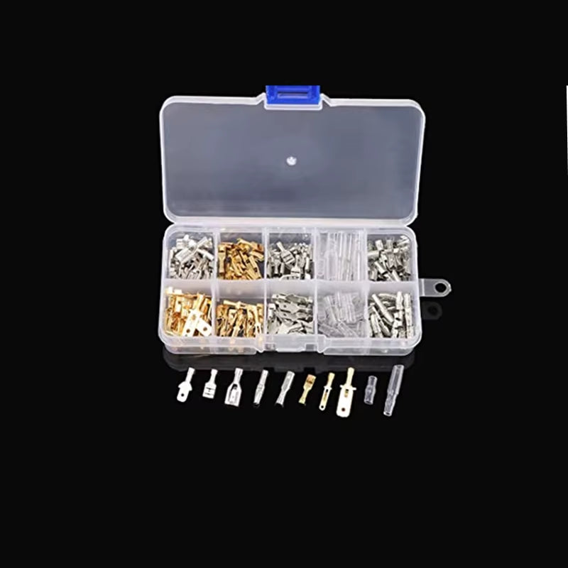 150Pcs 2.8MM 4.0MM 4.8MM 6.3MM Male and Female Car-Shaped Spade Connector Joint Crimp Terminal Insulation Seal for Car Motorcycl