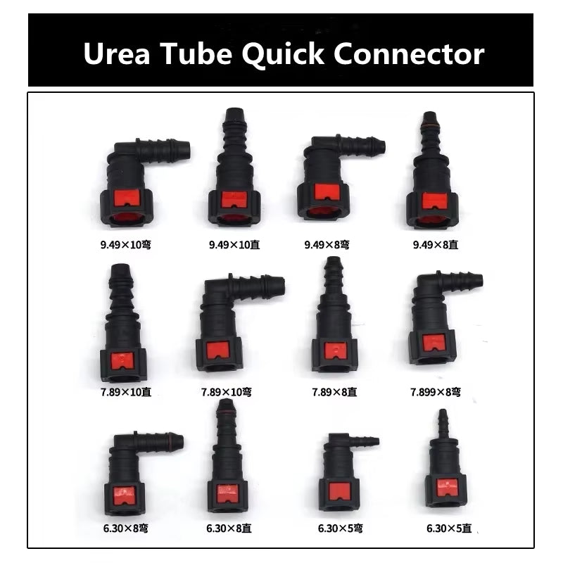 10Pcs Urea Pump Urea Tube Quick Connector 6.30 7.89 9.49 Fuel Air Pipe Joint SCR Post-Processing Repair Kits
