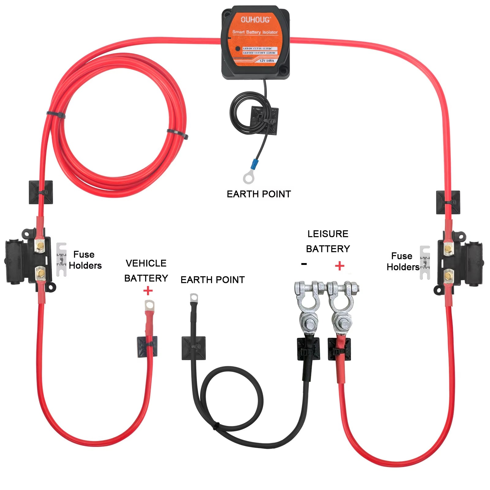 Voltage Sensitive Split Charge Relay Set 12V AMP VSR 110Amp for Camper Car RV Yacht Steamer Smart 2 Battery Bank Isolator Charge