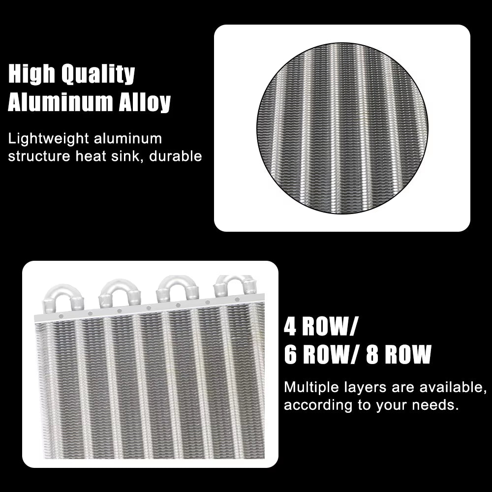 4/6/8 Row Auto-Manual Rear-Differential Cooling System Car Condenser Transmission Radiator with Rubber Tube Engine Oil Cooler