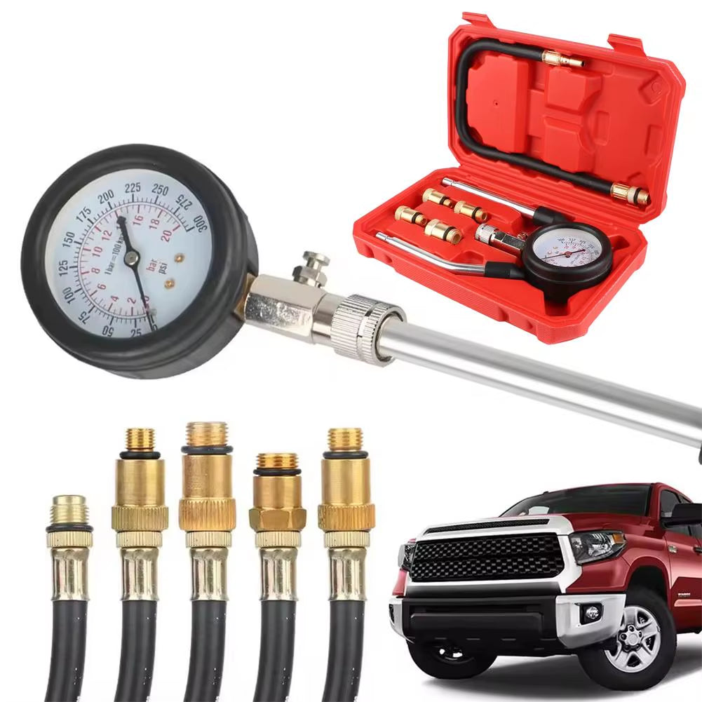 Cylinder Pressure Gauge M10 M14 Adapter Gasoline Compression Car Motorcycle Kit Tool Tester Meter Cylinder Engine Y7Z5