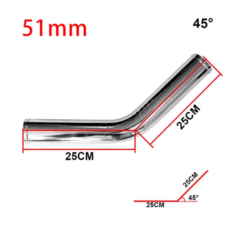 0/45/90/180 Degree Aluminum Tube Universal 2 Inch "51Mm Intercooler Cold Intake Pipe Racing Turbo High Flow