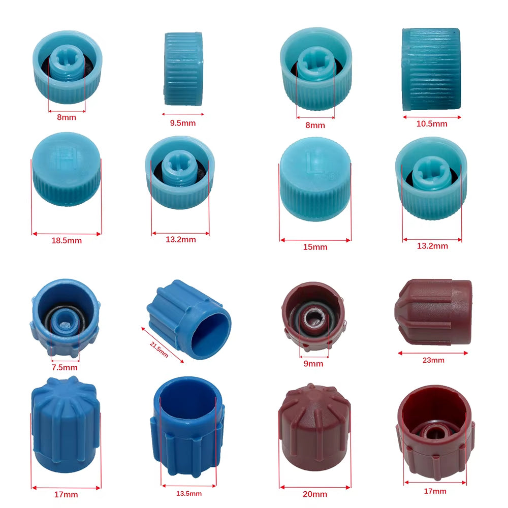 77 PCS Universal Car Auto A/C R134A R12 High Low Side AC System Valve Core Dust Caps Set Air Seal Replacement Air Conditioning