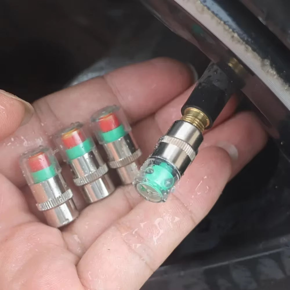 Car Tire Pressure Monitor Low Tire Pressure Warning Indicator Waterproof Anti-Dust Valve Cap Sensor Tyre Valve Detection Tools