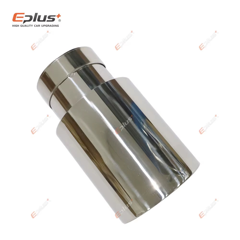 Car Stainless Steel Silver Muffler Tip Universal Exhaust Pipe Mufflers Bilayer Nozzle Bilayer Decoration Bevel End