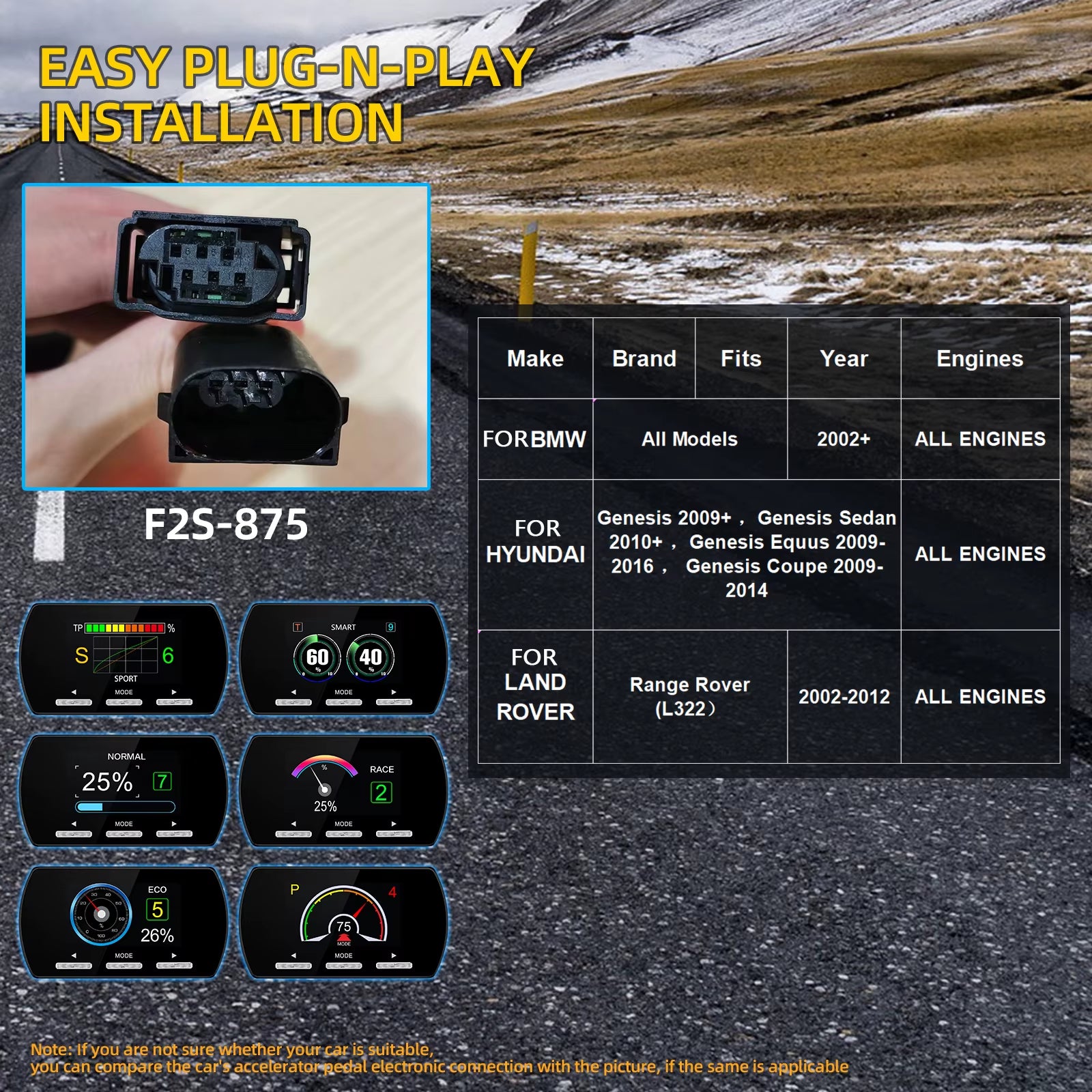 Car Electronic Throttle Controller Accelerator Tuning for Car 9 Drives 5 Modes Racing Accelerator Potent Booster for All Cars