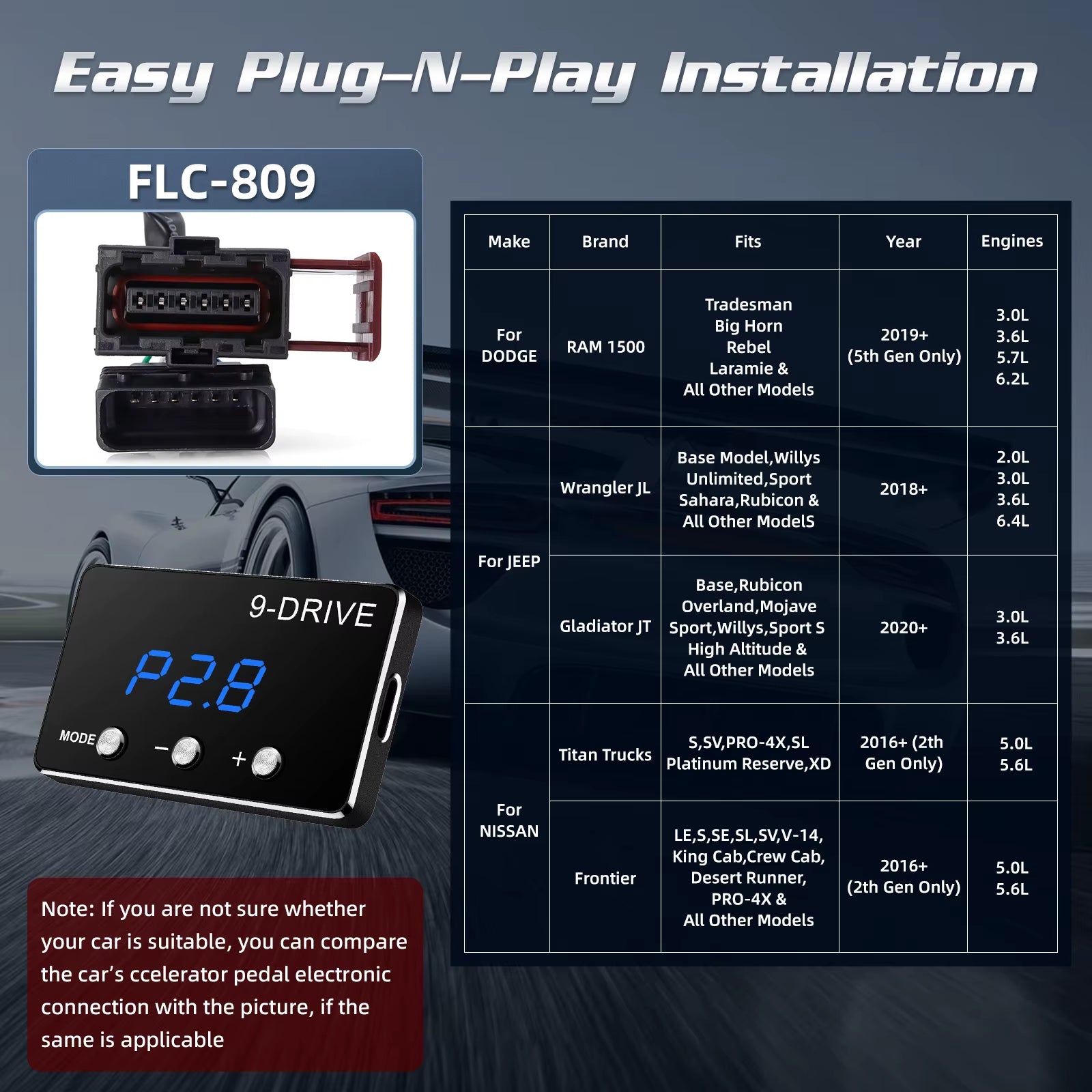 H Throttle Response Controller Tuning Part Accessory 9 Drive 5 Modes Digital Racing Potent Booster Shift Power Delay Accelerator