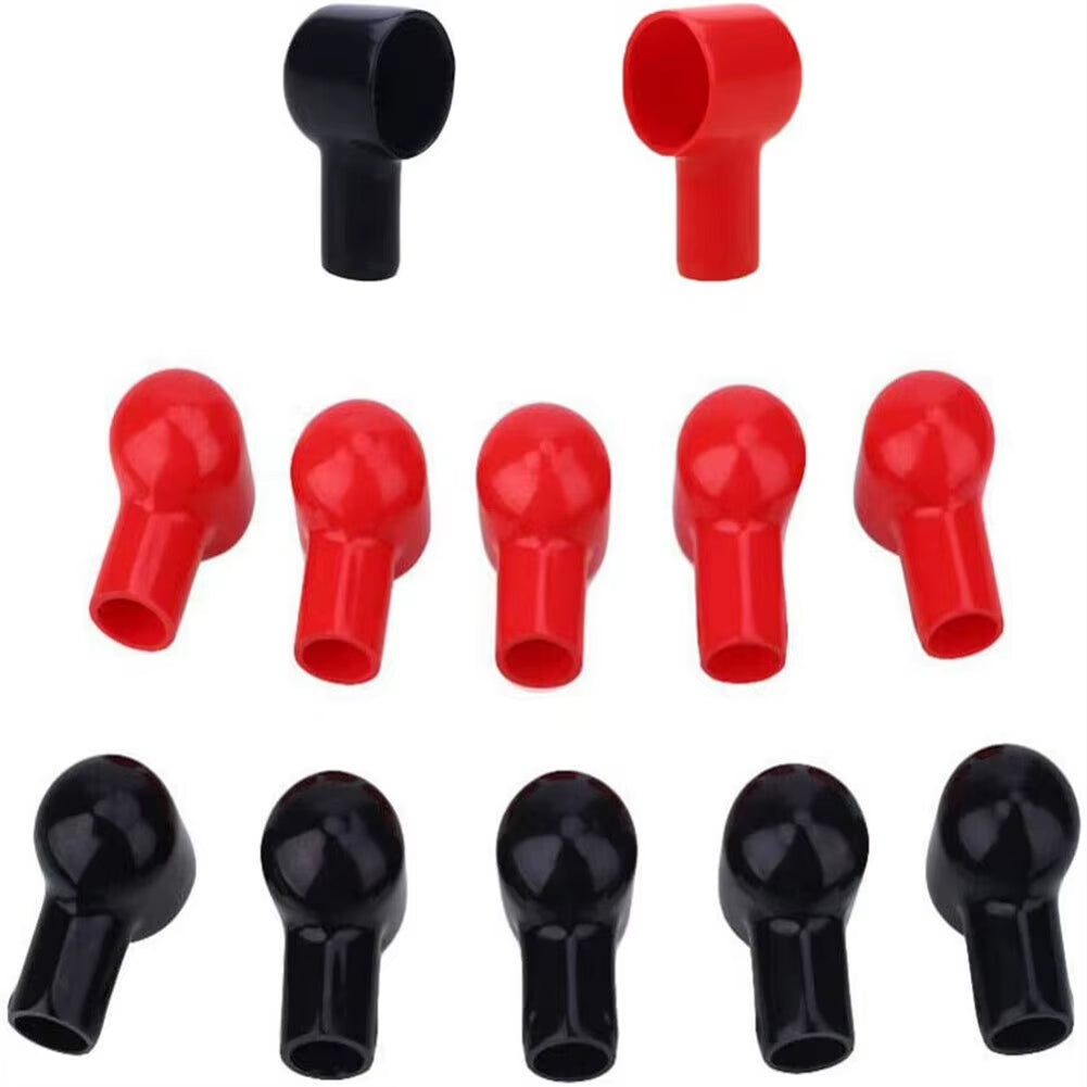 20 Pcs Battery Terminal Boots Covers Insulating Protector Cable Lug Caps Insulating Covers Replacement Tools Red/Black 12X20Mm