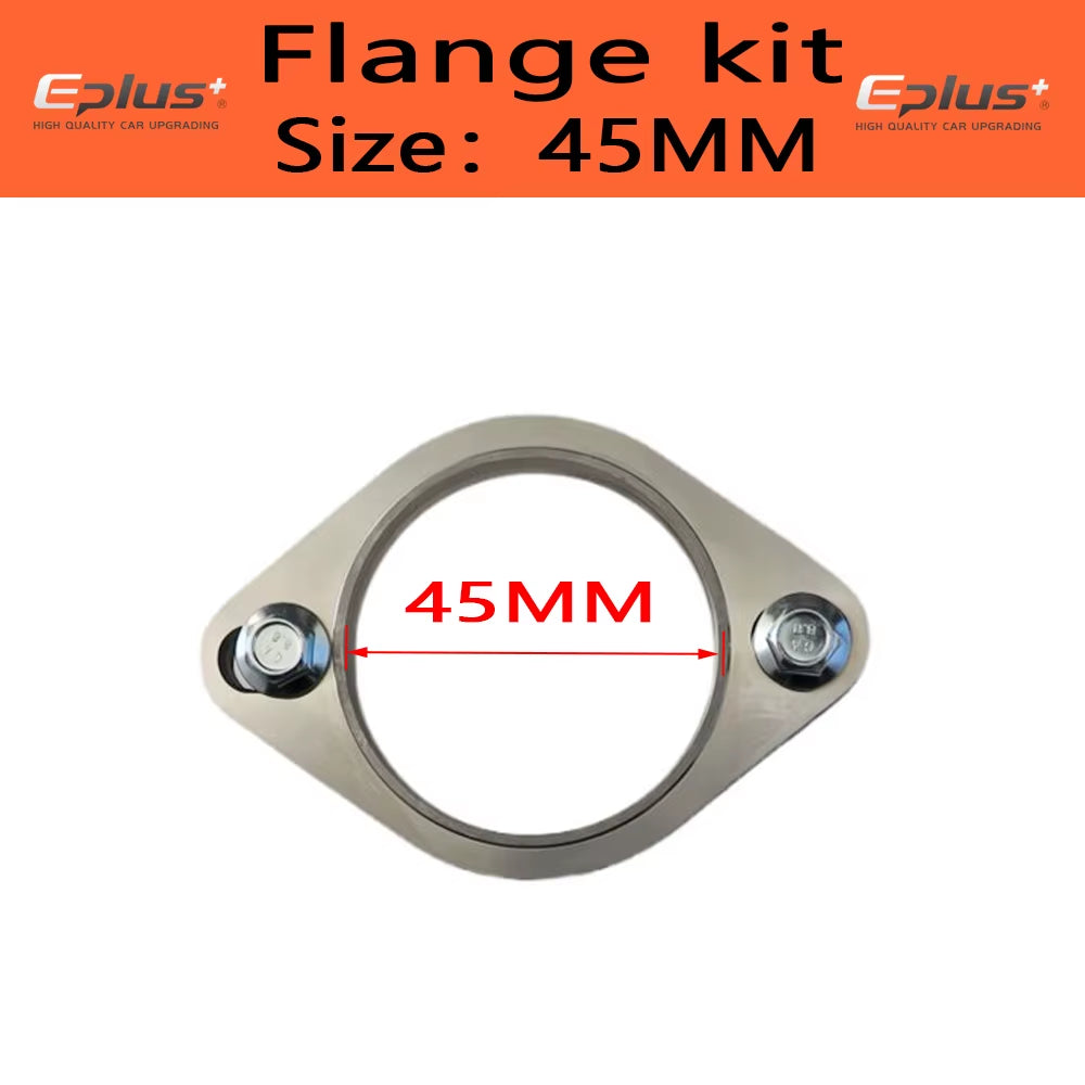 Eplus Car Motorcycle Exhaust Pipe Muffler Flange Joint Kit Universal 2 Holes 304 Stainless Steel 51MM 63MM 76MM