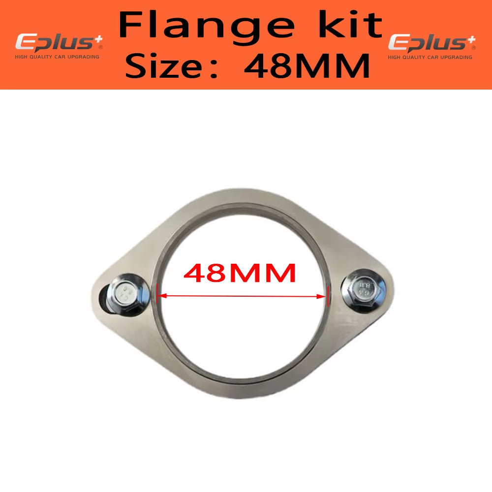 Eplus Car Motorcycle Exhaust Pipe Muffler Flange Joint Kit Universal 2 Holes 304 Stainless Steel 51MM 63MM 76MM