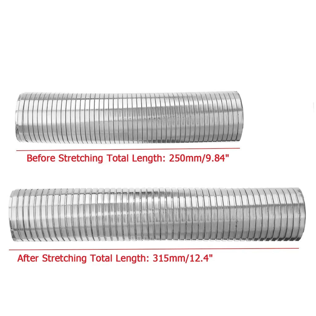 250Mm Universal Stainless Steel Exhaust Middle Link Pipe Flexible Polylock Exhaust Pipe Quick Repair Tube