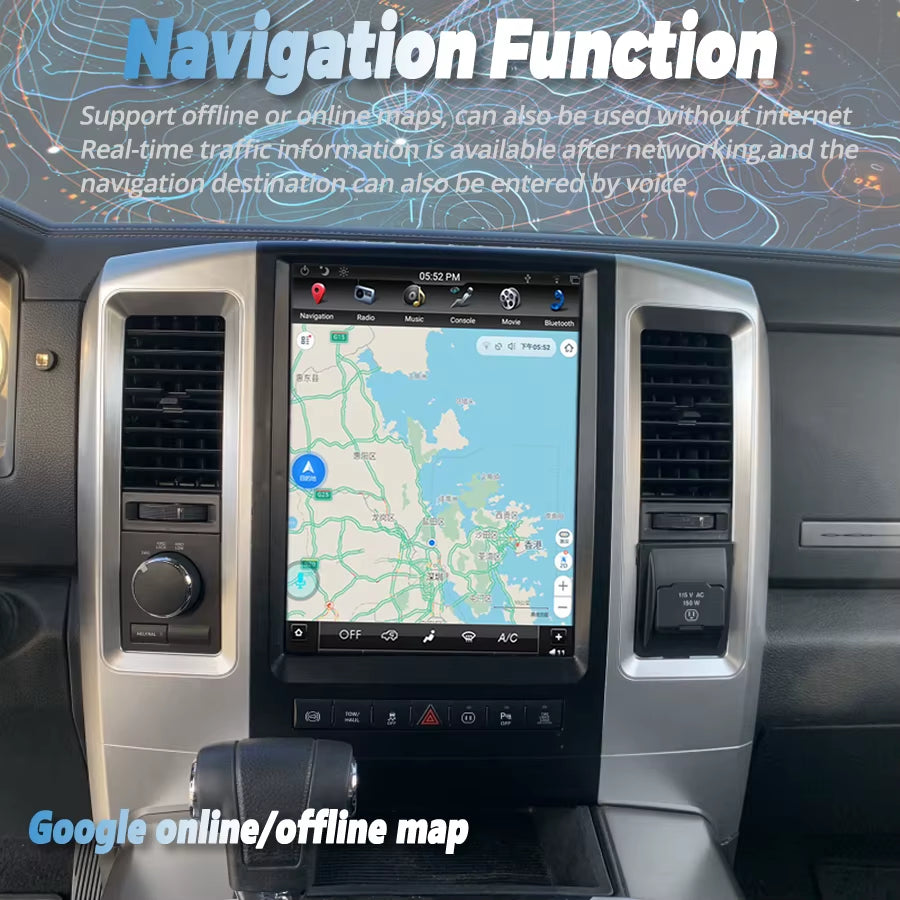 128GB Android 13 CAR Multimedia Player for Dodge RAM 1500 2500 2008 2009 2010 2011- 2019 Car Radio Receiver Stereo Head Unit GPS