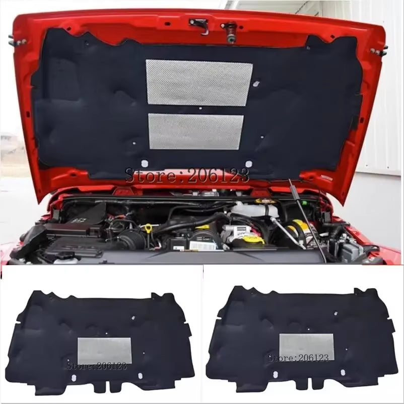 2006-2017 for Jeep Wrangler Accessories Heat Sound Insulation Cotton Front Hood Engine Firewall Mat Pad Cover Noise Deadener