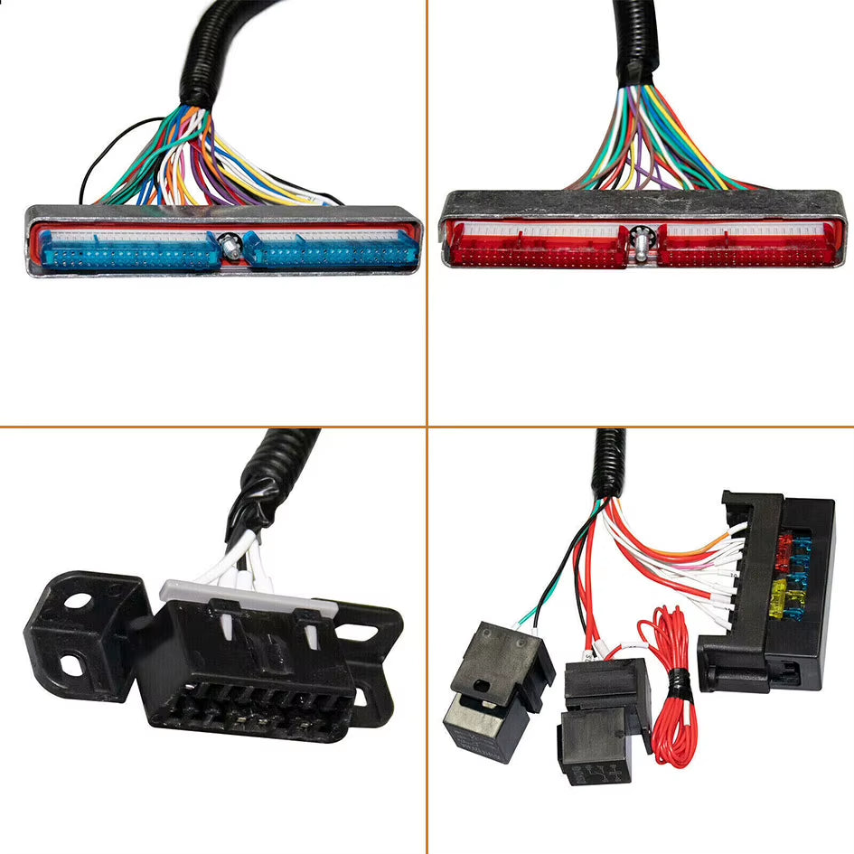 4L60E DBC with 8× Delphi Adapters Engine Wiring Harness Drive by Cable LS Swap for GM 1997-2006 DBC LS1 Vortec 4.8L 5.3L 6.0L