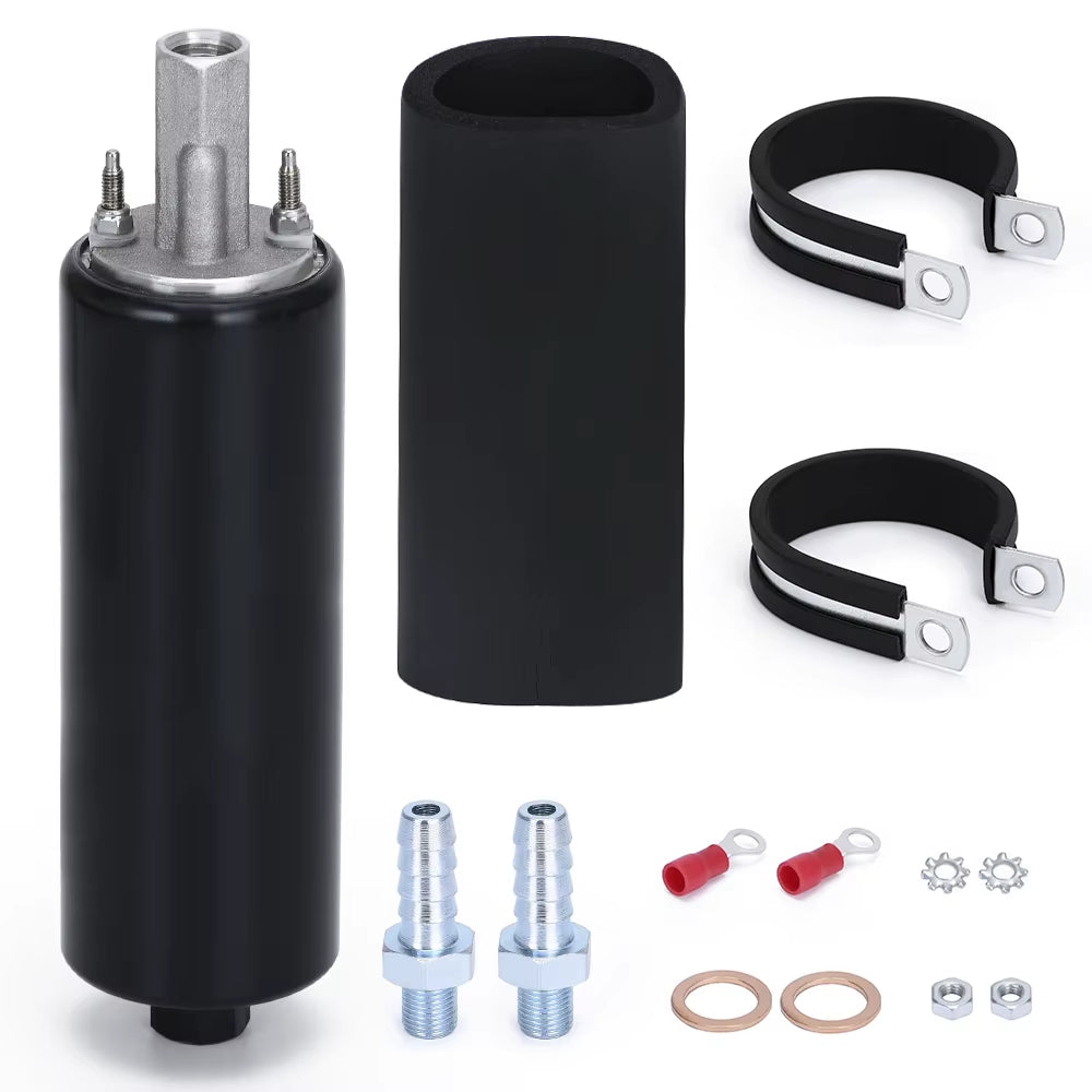 LIZHI- Black Universal High Flow & Fuel Pump GSL392 Pressure External Inline 255LPH with  Logo or Withou Logo LZ-FPB005