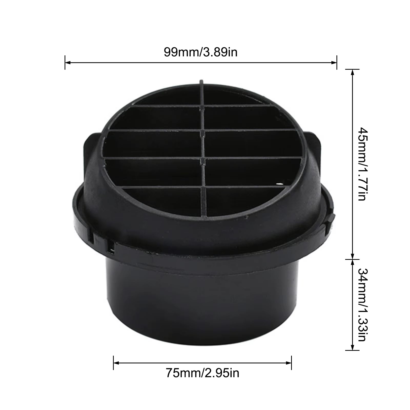 40/60/75Mm RV Bus Car Dashboard Air Vent Conditioning Outlet for Eberspacher Webasto Propex Exhaust Grille Ventilation Heaters