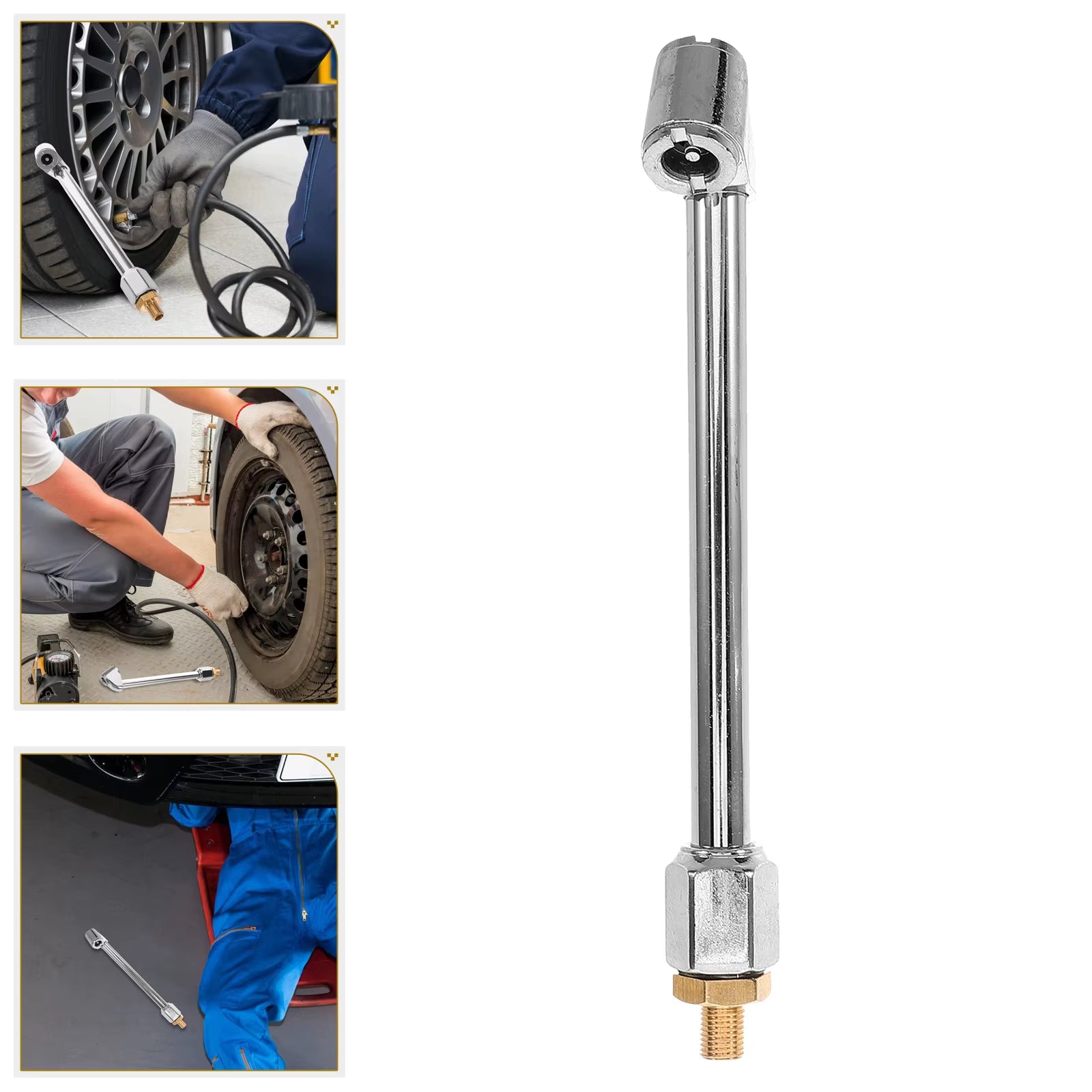 Tire Air Chuck Multi-Function Tire Inflator Chuck Car Bicycle Motorcycle Air Compressor Accessory Quick Inflation Head