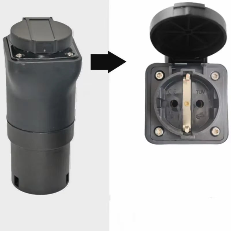 Type2 EV Charger Adapter EVSE IEC62196 Plug Adaptor for RV Camper Electric Scooter External Charging Socket AC 220V