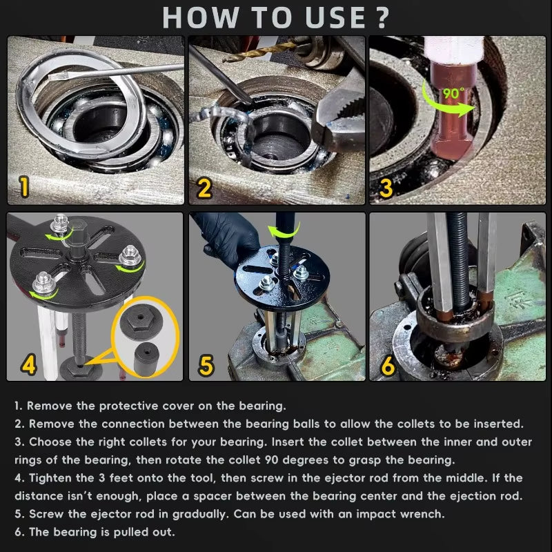 21Pcs Three-Claw Pull Rod Bearing Extractor Multi-Function Pulling Horse Bearing Removal Tool Special Bearing Extractor Kit