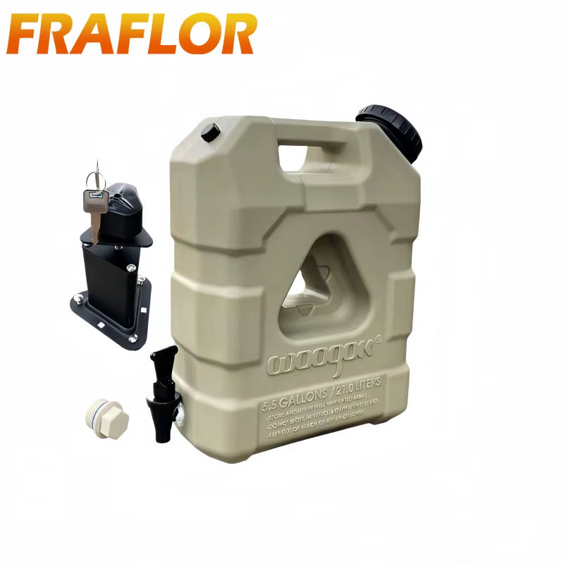Car Mounted 21L Water Tank Large Capacity Portable Camping Water Storage Bucket Detachable Faucet for Outdoor Travel Driving