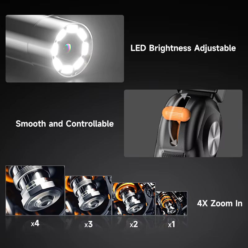 6.2Mm/8.5Mm Articulating Borescope 1080P 2-Way 180° Steering Hand-Held Industrial Endoscope Inspection Camera for Ios/Type C