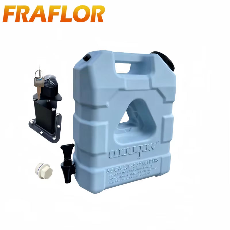 Car Mounted 21L Water Tank Large Capacity Portable Camping Water Storage Bucket Detachable Faucet for Outdoor Travel Driving