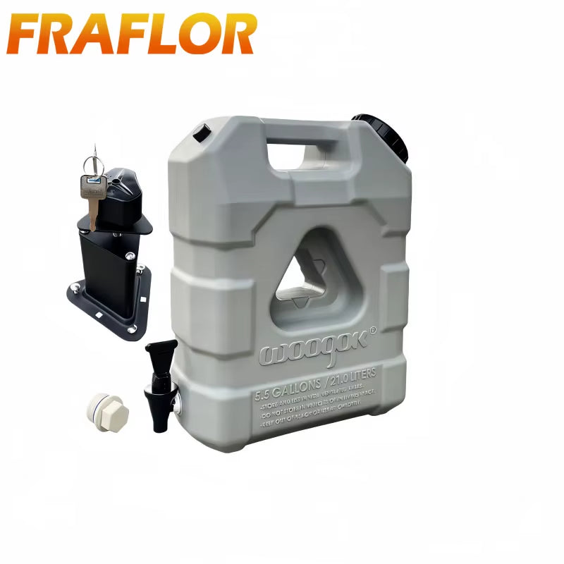 Car Mounted 21L Water Tank Large Capacity Portable Camping Water Storage Bucket Detachable Faucet for Outdoor Travel Driving